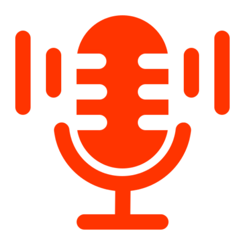 Stylized red mic illustration